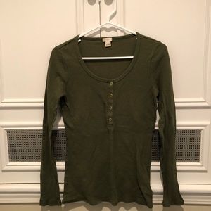 J. Crew Tops - J Crew Army Green Henley EUC - Small J. Crew Tops - J Crew Army Green Henley EUC - Small